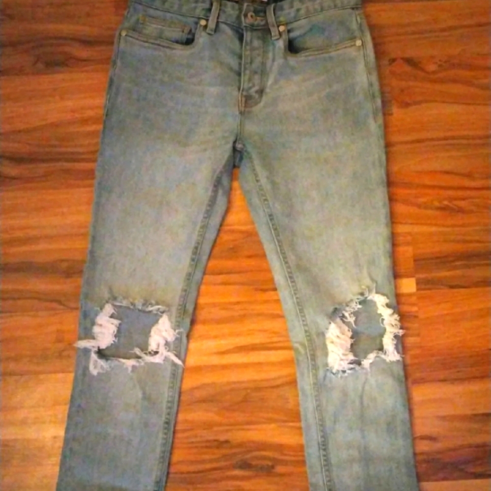 Topman Light Blue Distressed Jeans